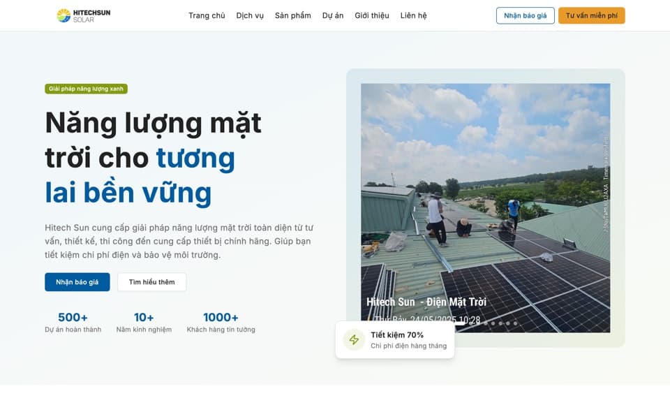 Screenshot of the Hitech Sun Solar
