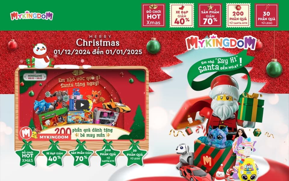 Screenshot of the MyKingdom — Christmas